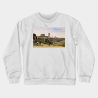 Monte Pincio, Rome by Jean-Baptiste-Camille Corot Crewneck Sweatshirt